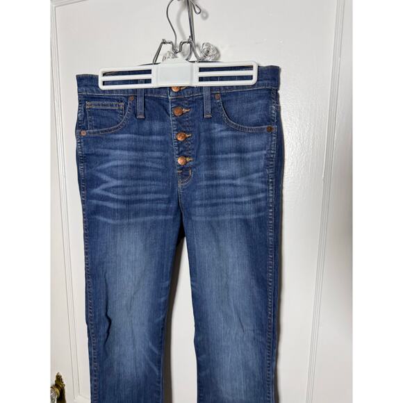 Madewell 10" High-Rise Skinny Raw Hem Denim Button Fly Jeans Women's 28 - Picture 4 of 12
